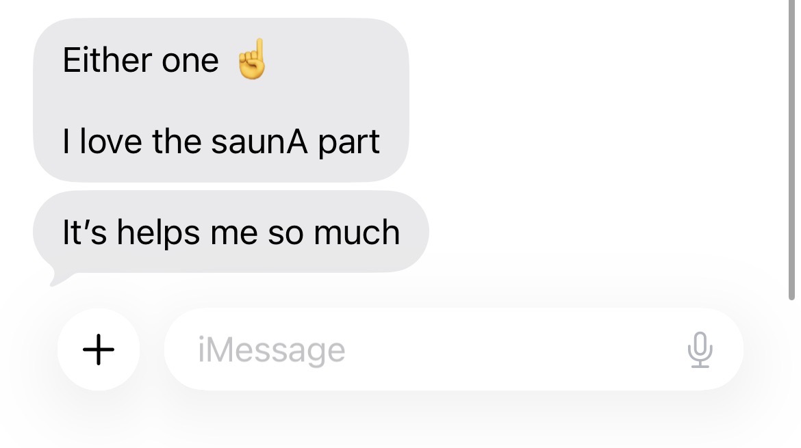 Client text message review of OTR Health Club